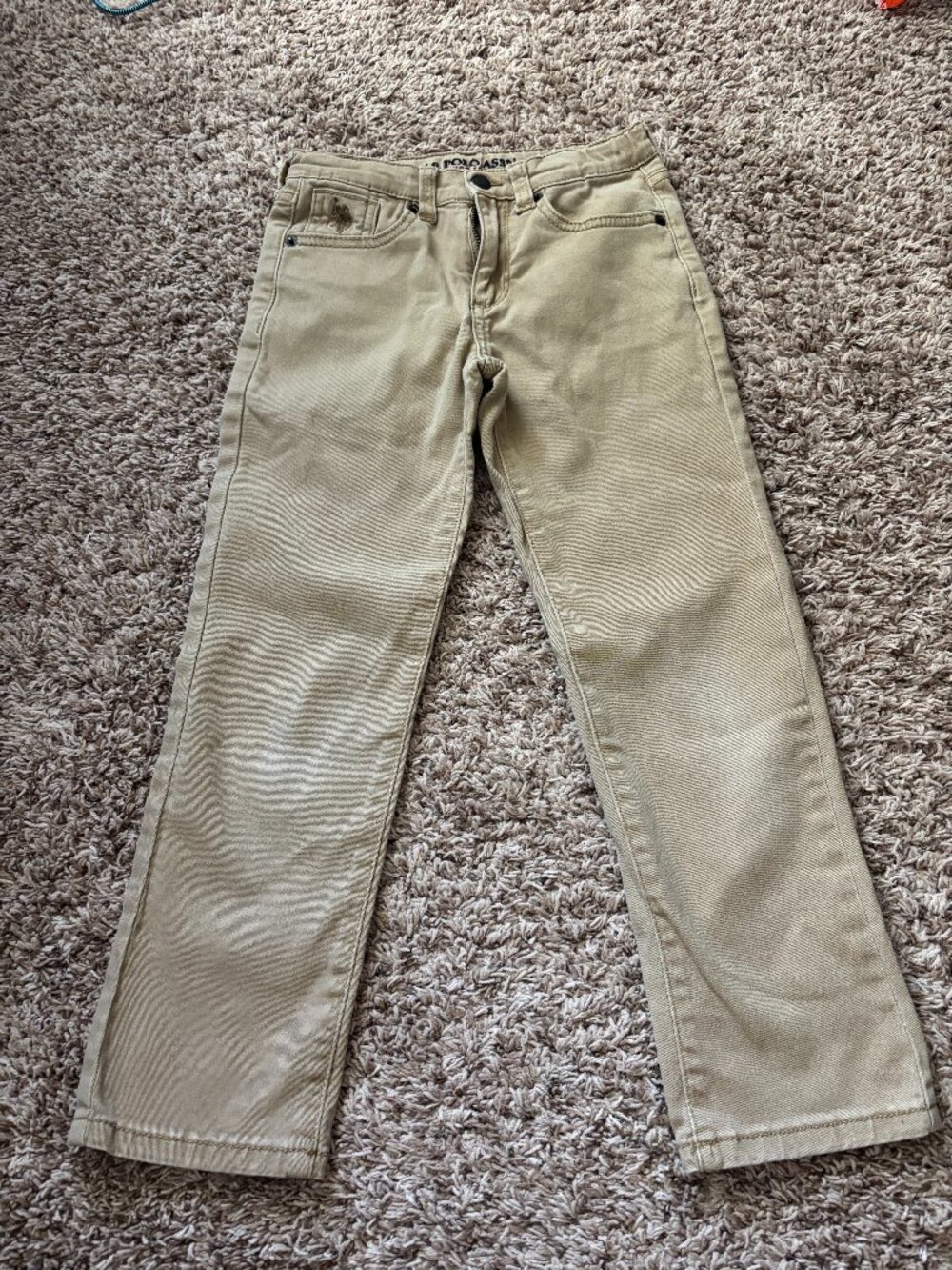 U.S. Polo Assn. Boys Khaki Straight Leg Pants Size 7